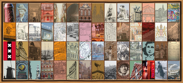 Naomi Art Originele Schilderijen Schilderij Amsterdam I Canvas Collage Kunst Kunstwerk Art Muurdecoratie Wanddecoratie Interieur Cadeau Souvenir