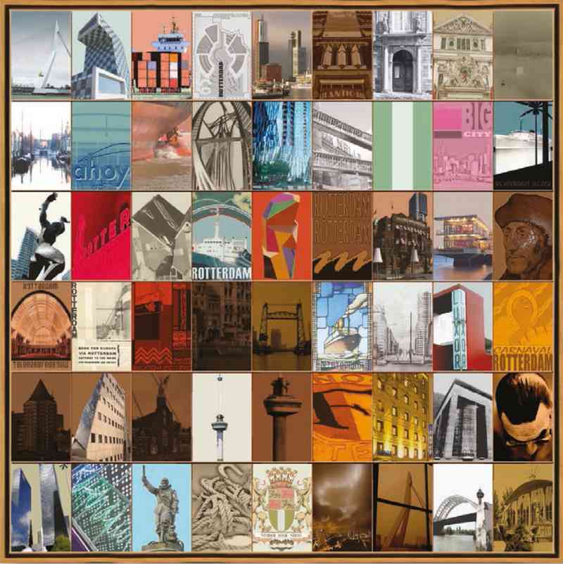 Naomi Art Originele Schilderijen Schilderij Rotterdam Canvas Collage Kunst Kunstwerk Art Muurdecoratie Wanddecoratie Interieur Cadeau Souvenir