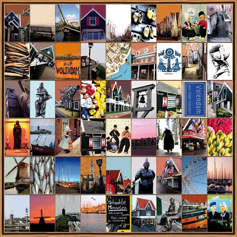 Naomi Art Originele Schilderijen Schilderij Volendam Canvas Collage Kunst Kunstwerk Art Muurdecoratie Wanddecoratie Interieur Cadeau Souvenir