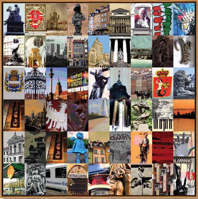 Naomi Art Originele Schilderijen Schilderij Warschau Canvas Collage Kunst Kunstwerk Art Muurdecoratie Wanddecoratie Interieur Cadeau Souvenir