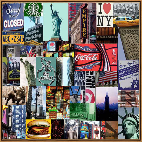 Naomi Art Originele Schilderijen Schilderij Freestyle New York Canvas Collage Kunst Kunstwerk Art Muurdecoratie Wanddecoratie Interieur Cadeau Souvenir