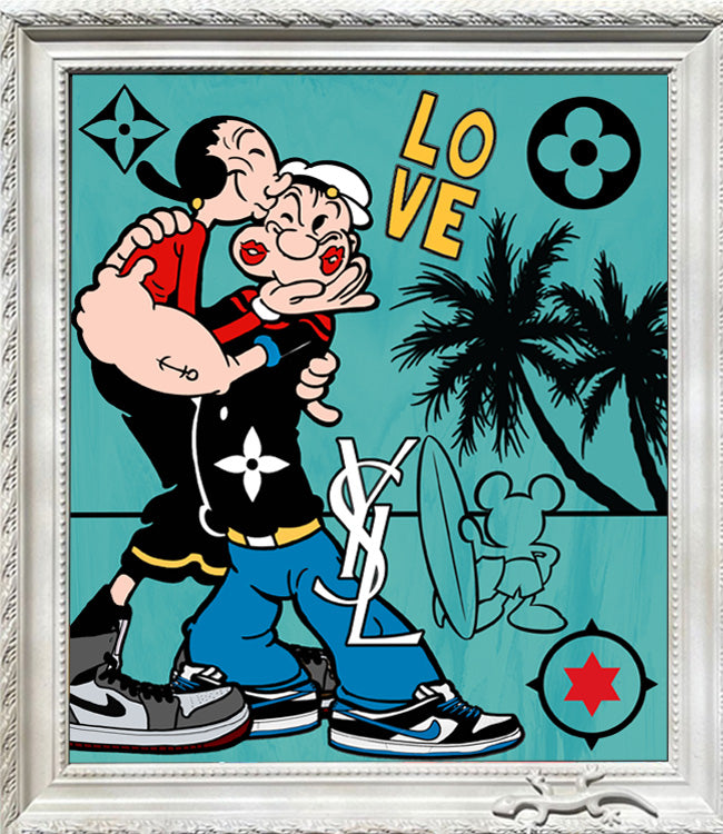 Naomi Art Originele Schilderijen Schilderij Popeye Bonaire *Naomi Pop Art* Kunst Kunstwerk Muurdecoratie Wanddecoratie Interieur Cadeau Souvenir