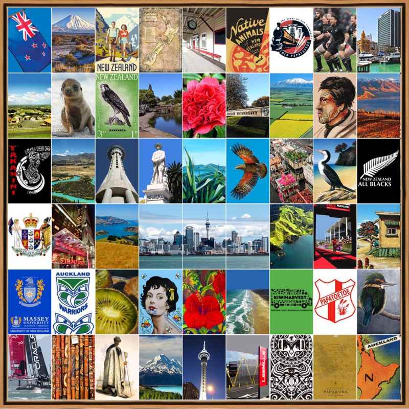 Naomi Art Originele Schilderijen Schilderij Auckland Nieuw Zeeland Canvas Collage Kunst Kunstwerk Art Muurdecoratie Wanddecoratie Interieur Cadeau Souvenir