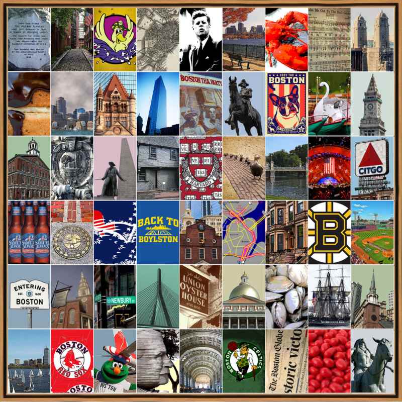 Naomi Art Originele Schilderijen Schilderij Boston Canvas Collage Kunst Kunstwerk Art Muurdecoratie Wanddecoratie Interieur Cadeau Souvenir