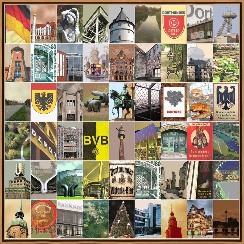 Naomi Art Originele Schilderijen Schilderij Dortmund Canvas Collage Kunst Kunstwerk Art Muurdecoratie Wanddecoratie Interieur Cadeau Souvenir