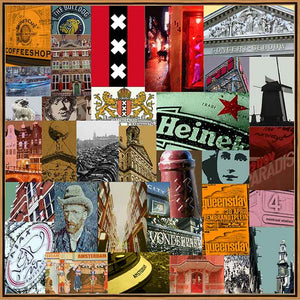 Naomi Art Originele Schilderijen Schilderij Freestyle Amsterdam Canvas Collage Kunst Kunstwerk Art Muurdecoratie Wanddecoratie Interieur Cadeau Souvenir