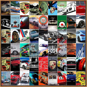 Naomi Art Originele Schilderijen Schilderij Porsche Canvas Collage Kunst Kunstwerk Art Muurdecoratie Wanddecoratie Interieur Cadeau Souvenir